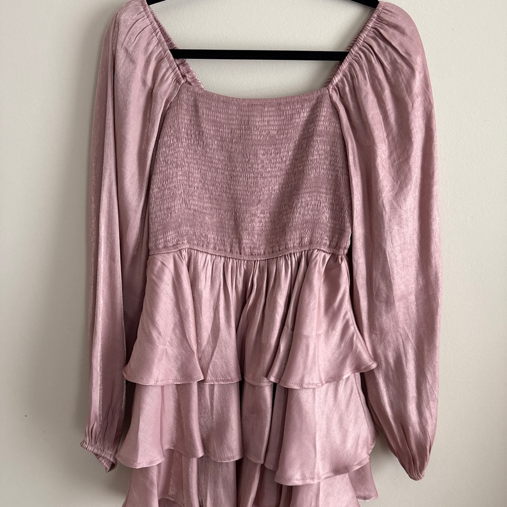 Red Dress Pink Ruffled Women's Romper